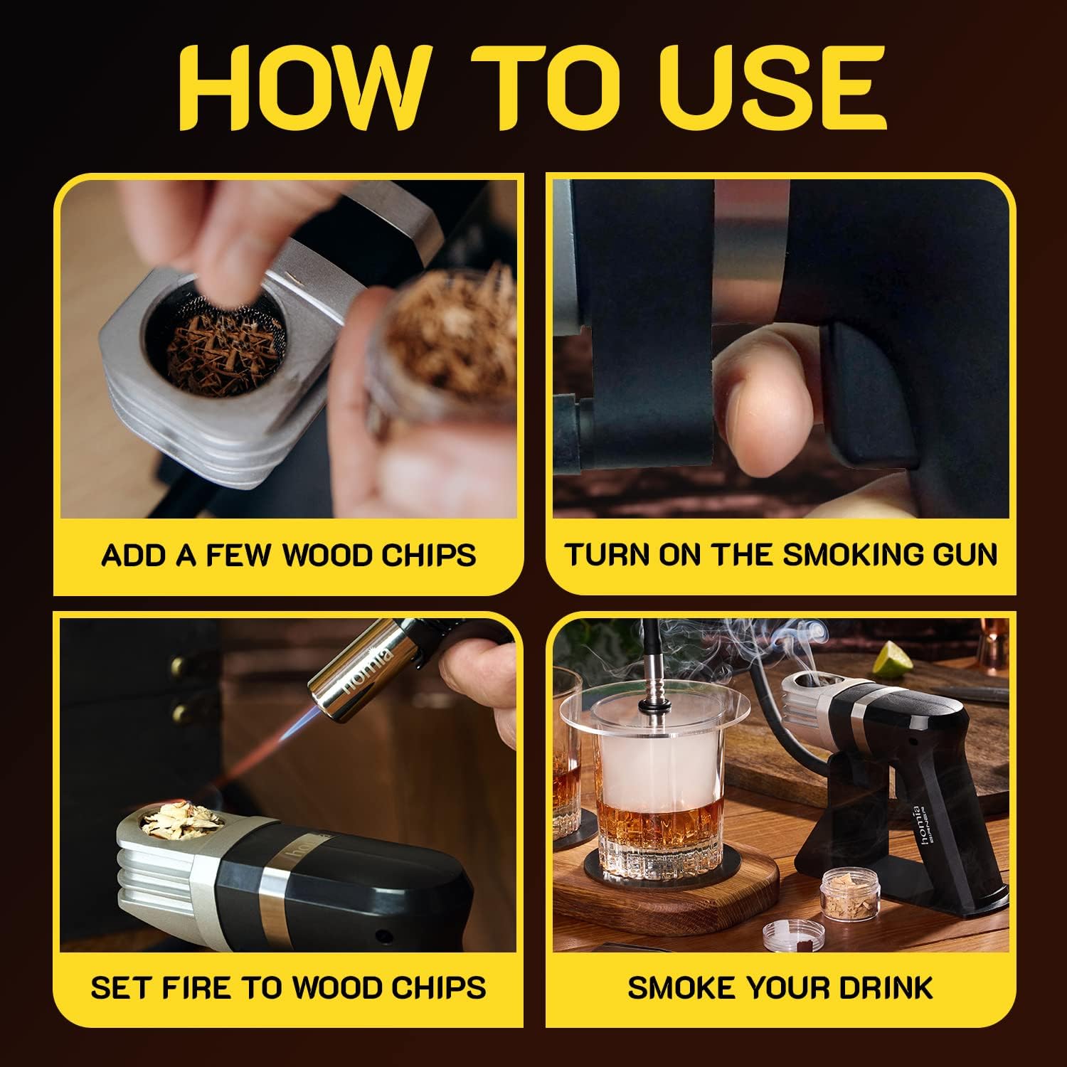 Steps to use cocktail smoker