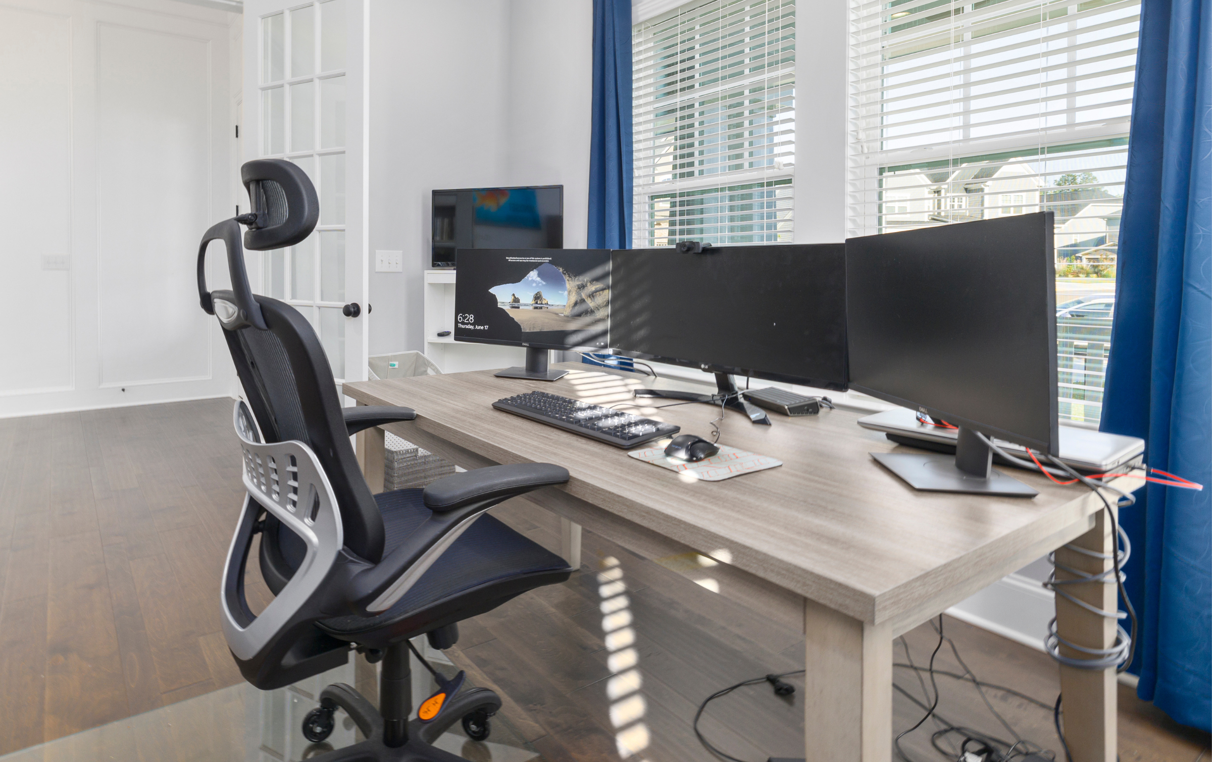 Ergonomic office chair at workstation