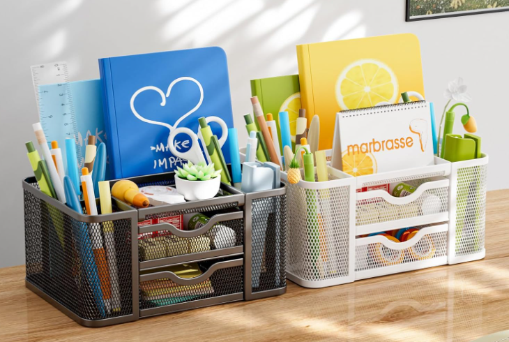 Desk organizers for office supplies