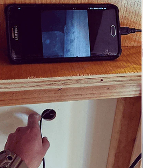endoscope attached to smartphone